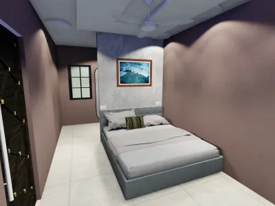 BEDROOM- 3D MODEL walk in closet with mirror 3D model