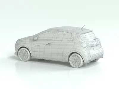 Set of Toyota Yaris 2020 and Renault Zoe Low-poly 3D model