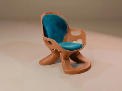 Woodys High Quality Chairs Colletion PBR 010 3D model