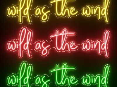 Wild As The Wind Neon Sign 3D model