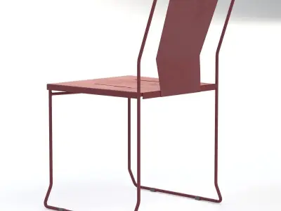 Chicago Sled Base Metal Chair 3D model