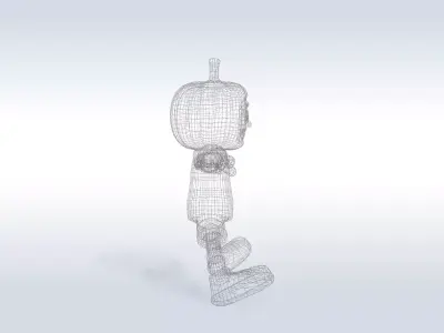 Cheerful Pumpkin Boy Halloween Character  Free 3D model