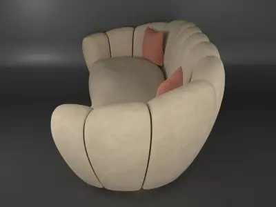 Sofa- Flower Low-poly 3D model