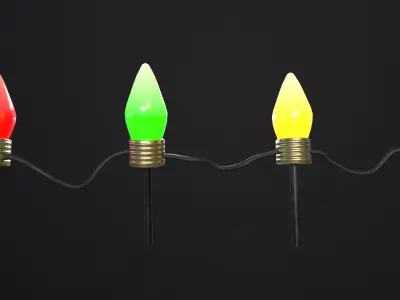 Modular Standing Christmas Lights for Exterior Low-poly 3D model