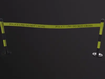 Police Line 3D Model Low-poly 3D model