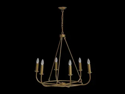 Classic 6 Light Pendant 3D model
