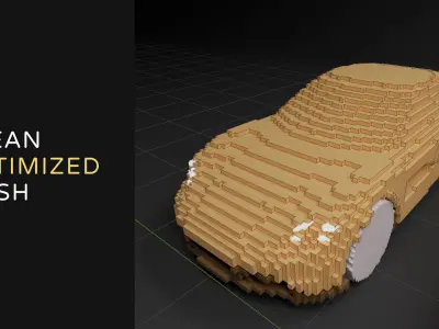 Low-poly VOXEL cars 3D collection 6 formats 3D model
