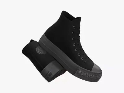Chuck Taylor All Star Lift Platform High Top Mono Black 3D model