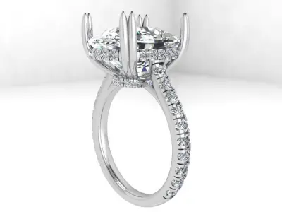 Cushion Diamond Ring 3714 3D print model