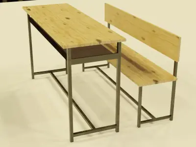 school desk Free low-poly 3D model