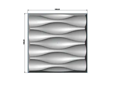 Undulated wave 3d decor wall relief N01 3D print model