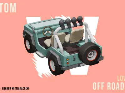 Low Poly off road Concept SUV 4x4 Low-poly 3D model