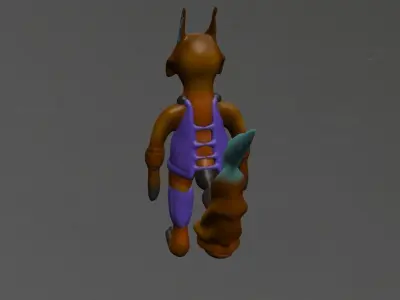 Squirrel animal in outfit Low-poly 3D model