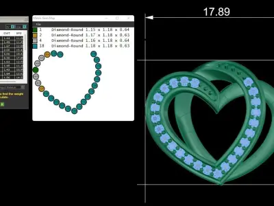Pendant Casual heart luxury  3D print model