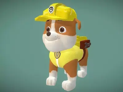 Rubble paw patrol Low-poly 3D model