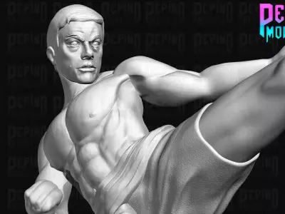 Jean Claude Van Damme in Bloodsport - 62mm scale miniature 3D print model