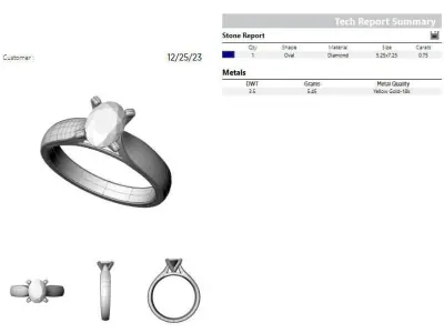Oval 0-75-CT Quarter Round Profile Shank Width 2-90mm 3D print model
