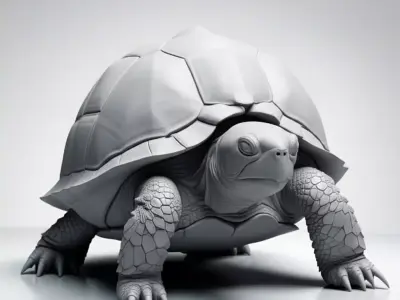 Realistic Tortoise Highly Detailed Reptile Natural Shell Low-poly 3D model