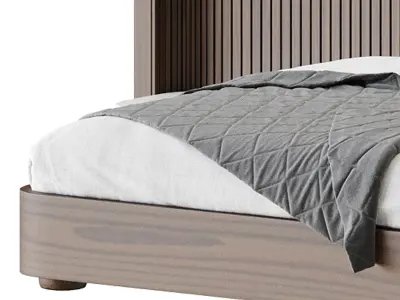 Finnley Extended Headboard Bed 3D model