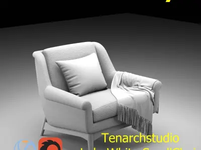 Tenarchstudio Lulu White small chair Render ready  3D model