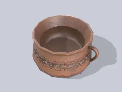 Clay pot Low-poly 3D model