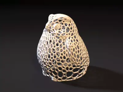Owl Sculpture Voronoi 3D print model