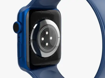 Apple Watch Series 6 silicone solo loop blue 3D model