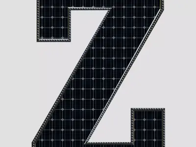 Solar Panel Letter - Z 3D model