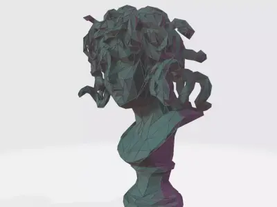 Medusa bust WIREFRAME VORONOI WIREMESH MESH 3D print model