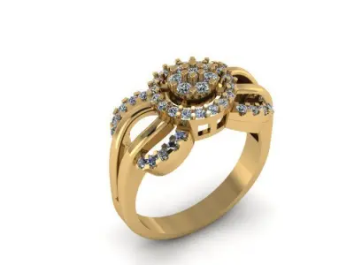 wedding daimond ring 3D print model