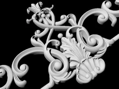 Central decor ornament for furniture 3D model 912