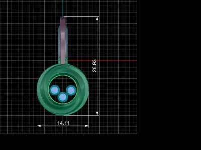 Diamond earrings 3D print model