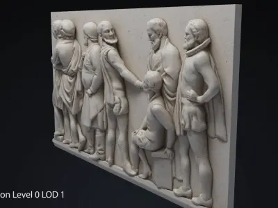 Bas Relief df1 Low-poly 3D model