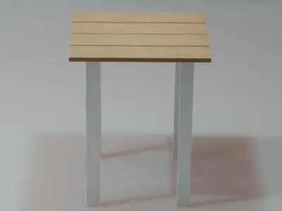 Wood and iron table for exterior Free low-poly 3D model