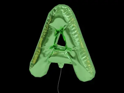 Balloons gold foil balloon letter 3D model