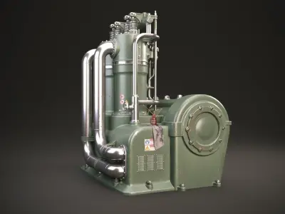 Industry Machine PBR Low-poly 3D model