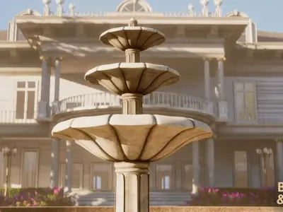 Grand Palace Majestic Mansion and Luxurious Interior Environment Low-poly 3D model