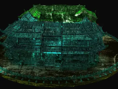 Chinese ancient house icy sculpture  3D model