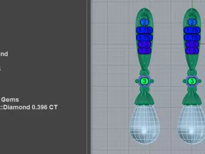 Luxury Pearl Drop Earrings Diamond Elegance 3D print model