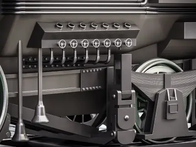 locomotive old steam in city 3D model