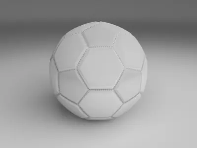 High Quality White Football Low-poly 3D model