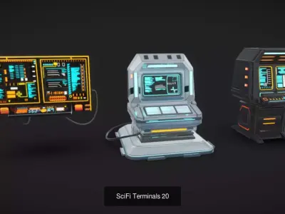 SciFi Terminals 3D Model Collection