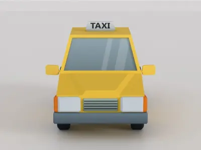 Cartoon Low Poly Car 04 - Taxi Low-poly 3D model