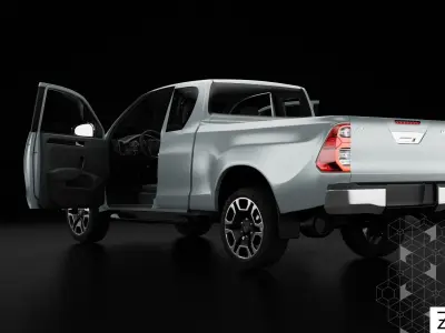 Toyota Hilux Xtra Cab 2021 Low-poly 3D model