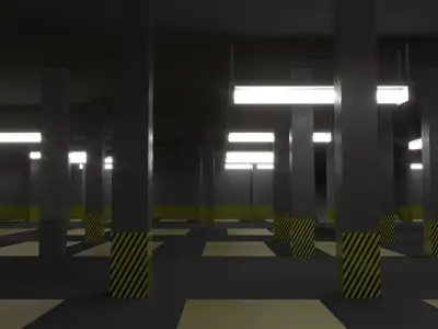 Underground Parking 3d Model Low-poly 3D model