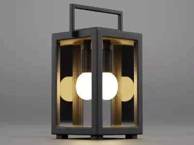 Lantern V1 - Modern Table Lamp Low-poly 3D model