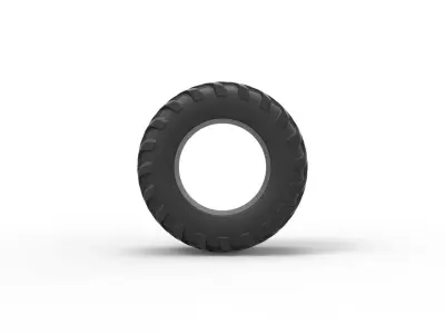 Pulling tractor rear tire 2 Scale 1 to 25 3D print model