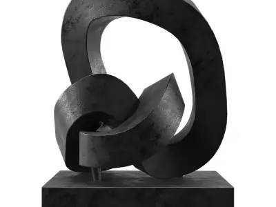 Cast Metal Abstract Sculpture 2 RH Low-poly 3D model