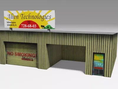 Service Station Low-poly 3D model