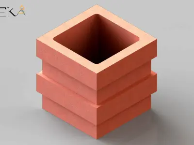 Elegant rectangular flower pot mold 3D print model